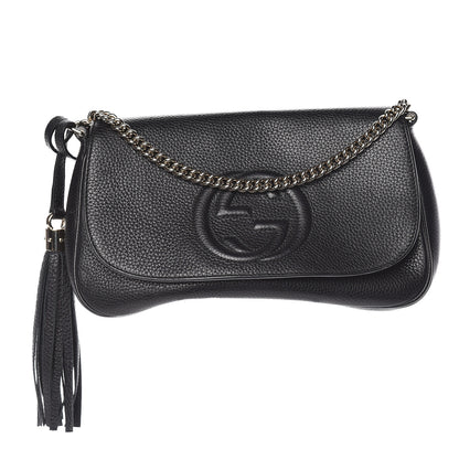 Gucci Pebbled Calfskin Medium Soho Flap Crossbody Black 1 of 8