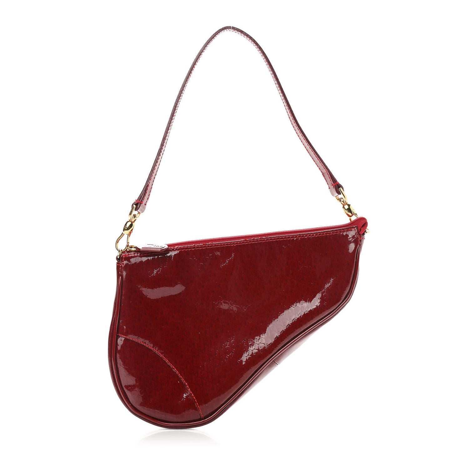 Patent Monogram Mini Saddle Pochette Red