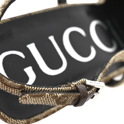 Gucci Monogram Malga Kid Square G 75mm Slingback Pumps 38 Beige Ebony New Acero 10 of 10