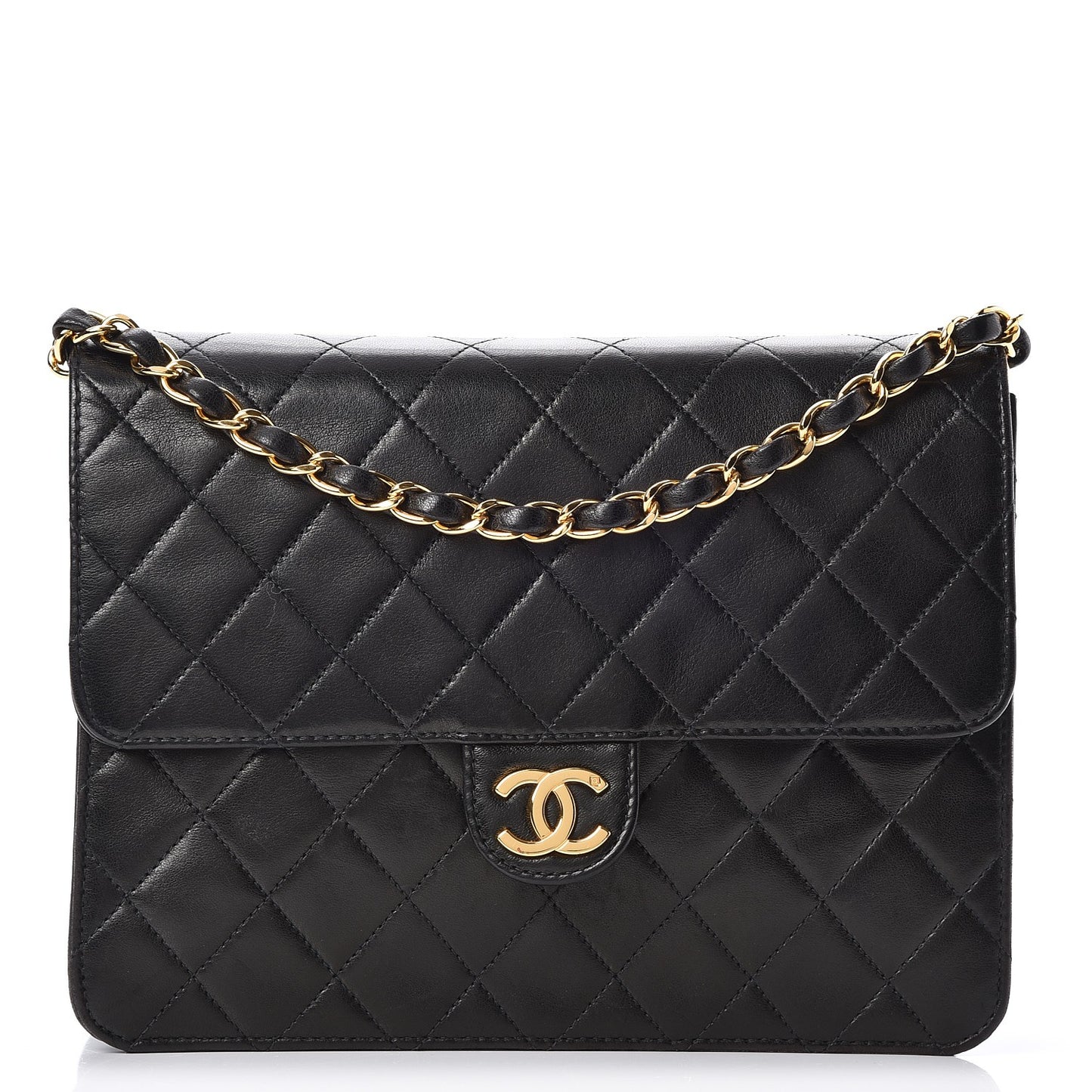 Lambskin Quilted Small Flap Black