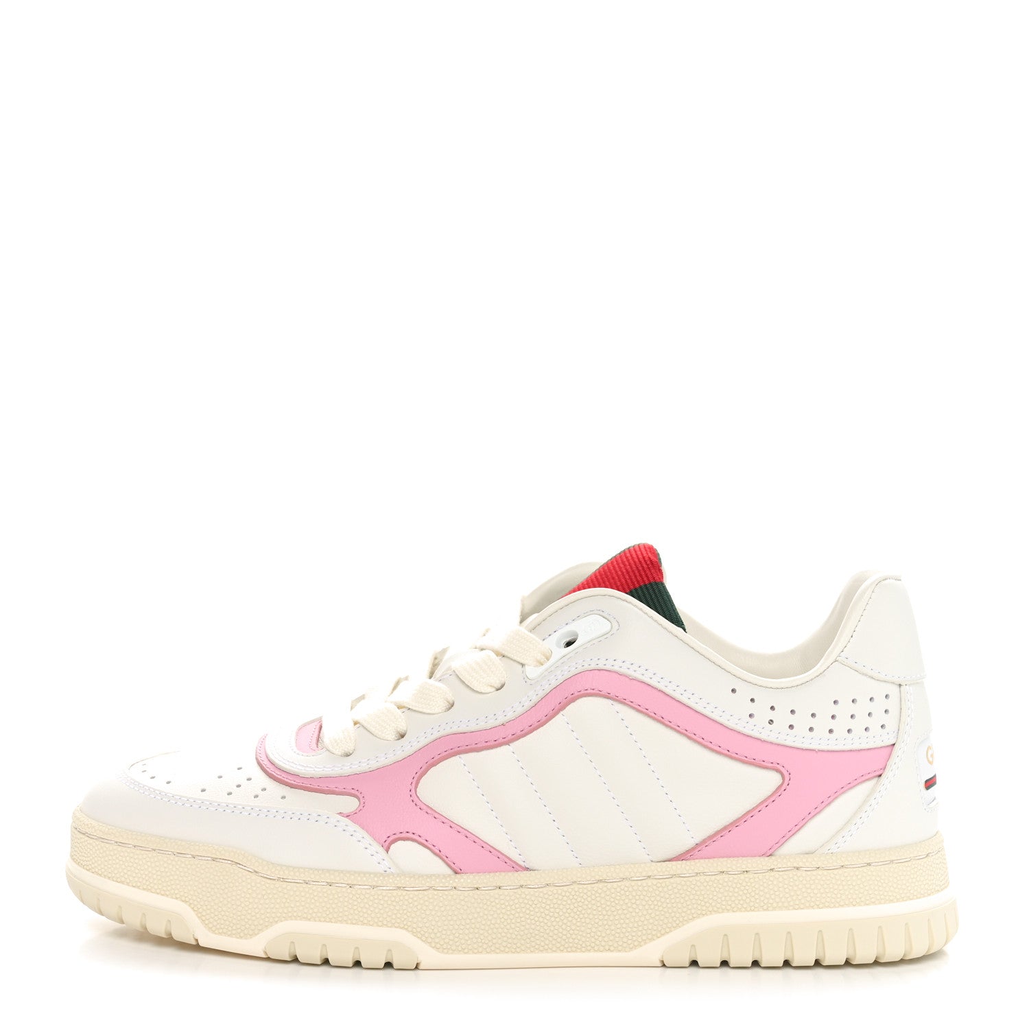 Gucci Calfskin Womens Re-Web Sneakers 36.5 White Pink 1 of 9