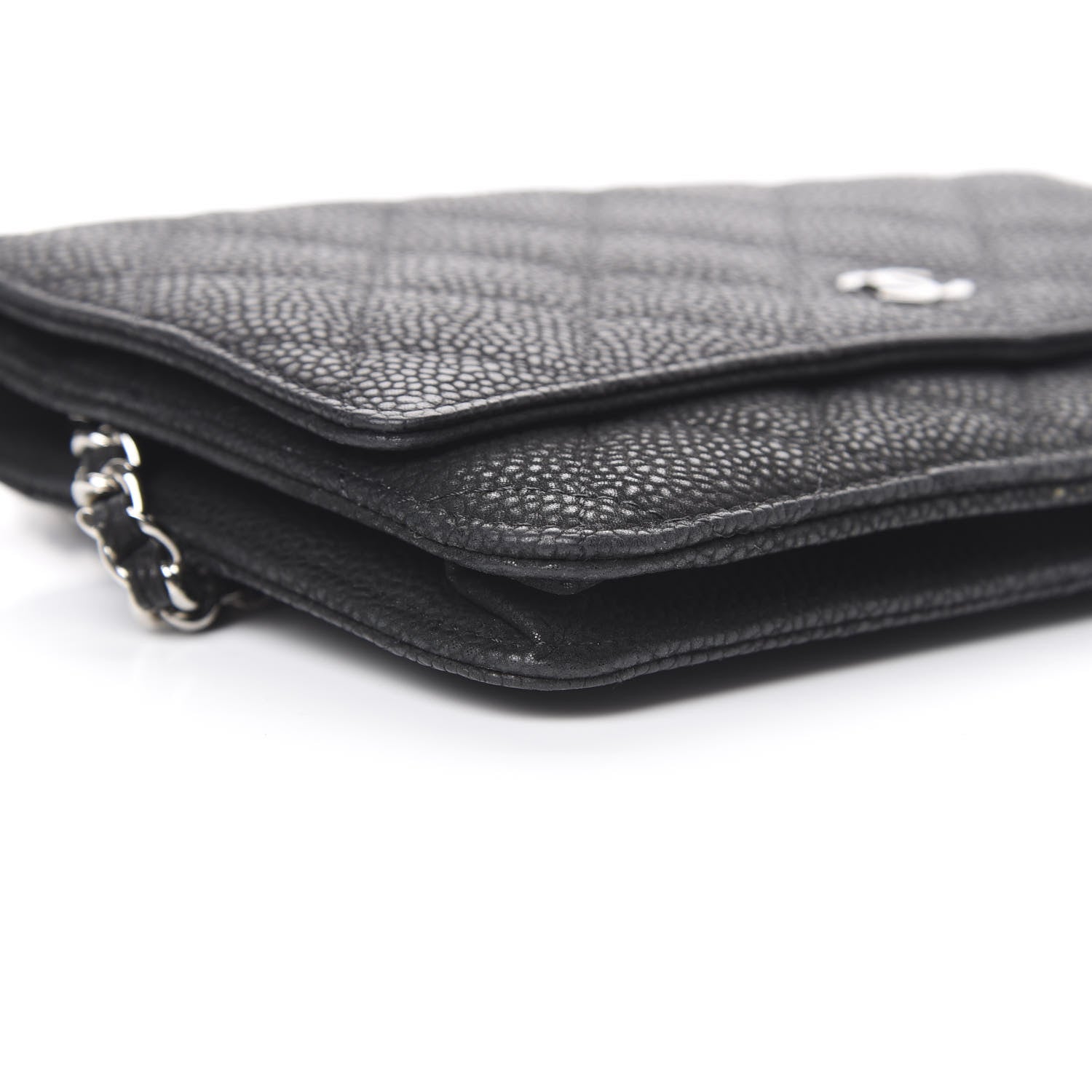 Chanel Iridescent Caviar Quilted Wallet On Chain WOC Black 9 of 13