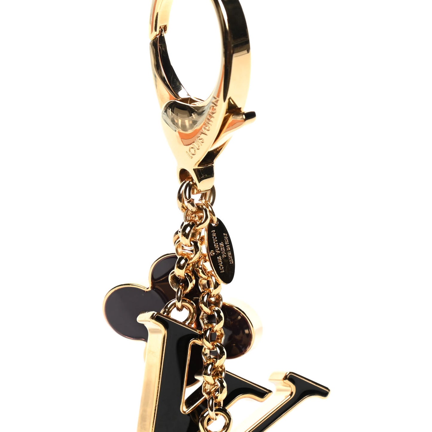 Fleur De Monogram Bag Charm Dore