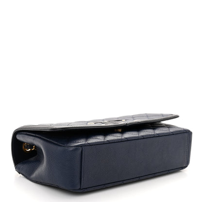 Chanel Caviar Quilted Medium CC Filigree Flap Navy Black 4 of 10