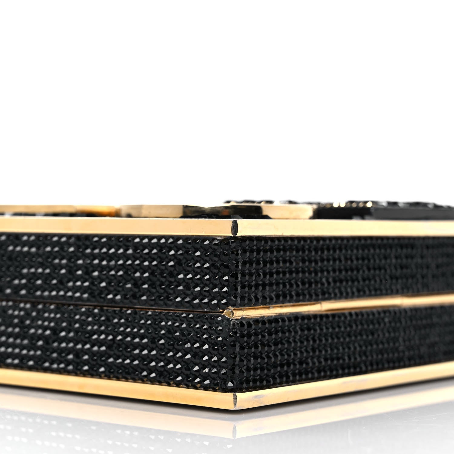 Judith Leiber Crystal Boombox Retro Minaudiere Clutch Gold Black 7 of 9
