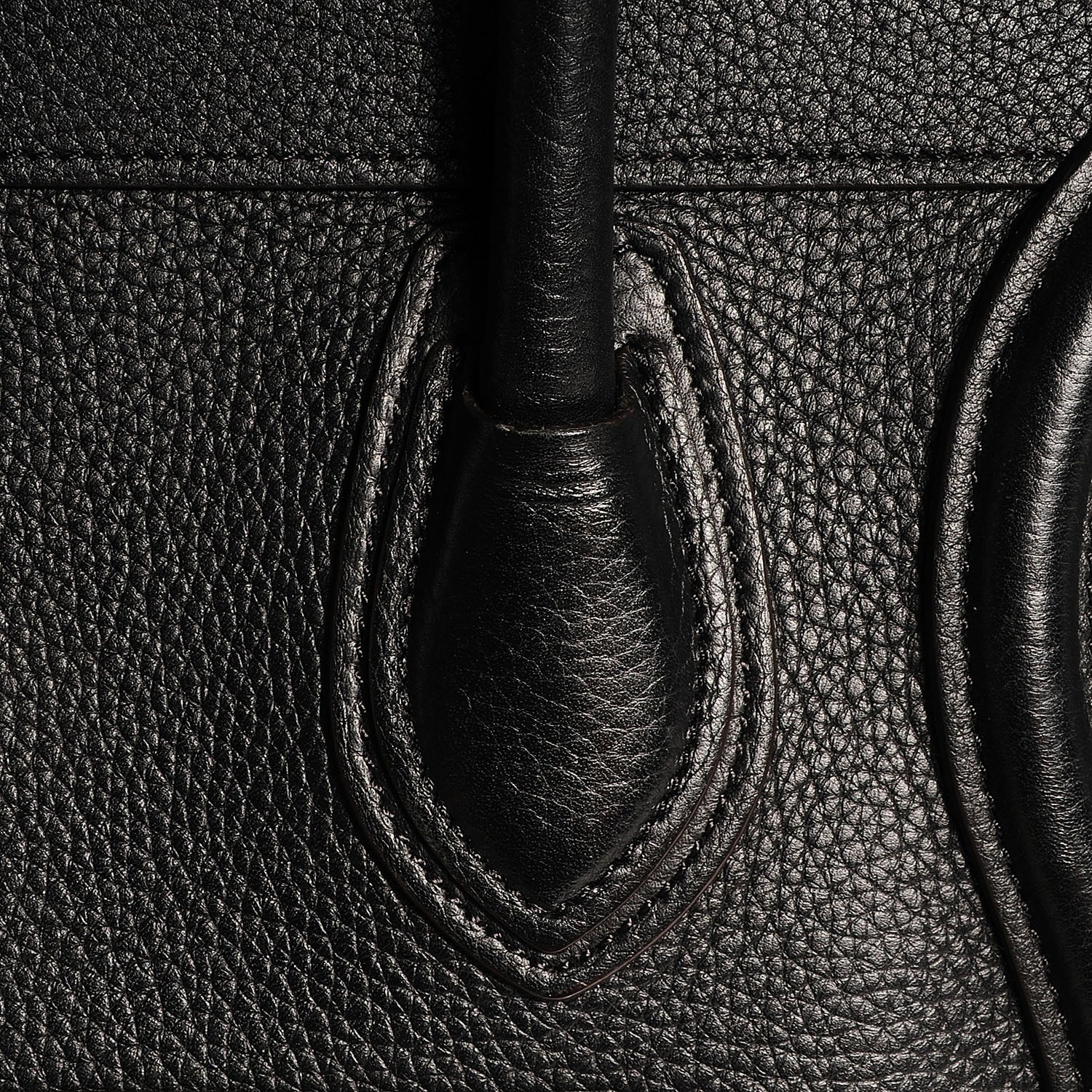 Celine Drummed Calfskin Micro Luggage Black 9 of 9