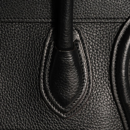 Celine Drummed Calfskin Micro Luggage Black 9 of 9