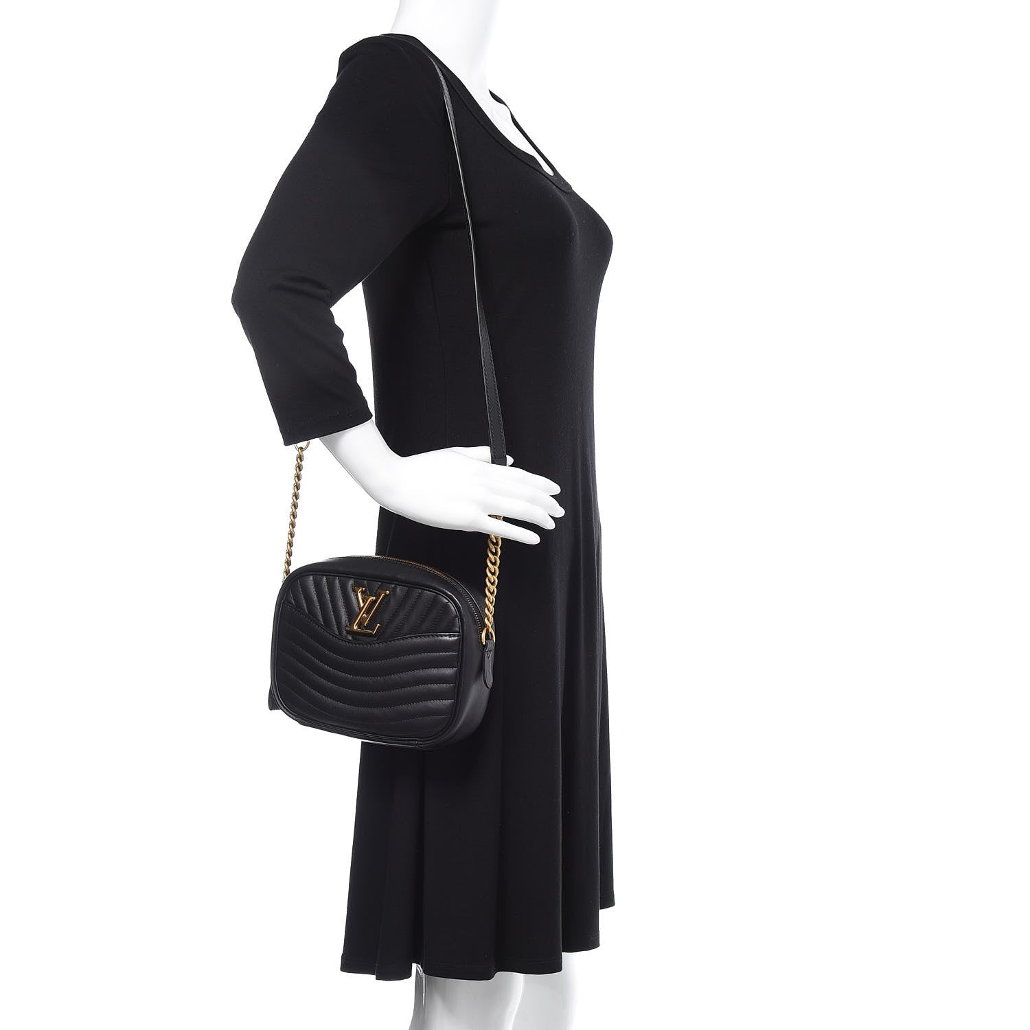 Louis Vuitton Calfskin New Wave Camera Bag Black 2 of 9