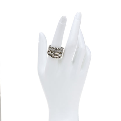 David Yurman Sterling Silver Diamond Wellesley Four-Row Ring 57 8 2 of 5
