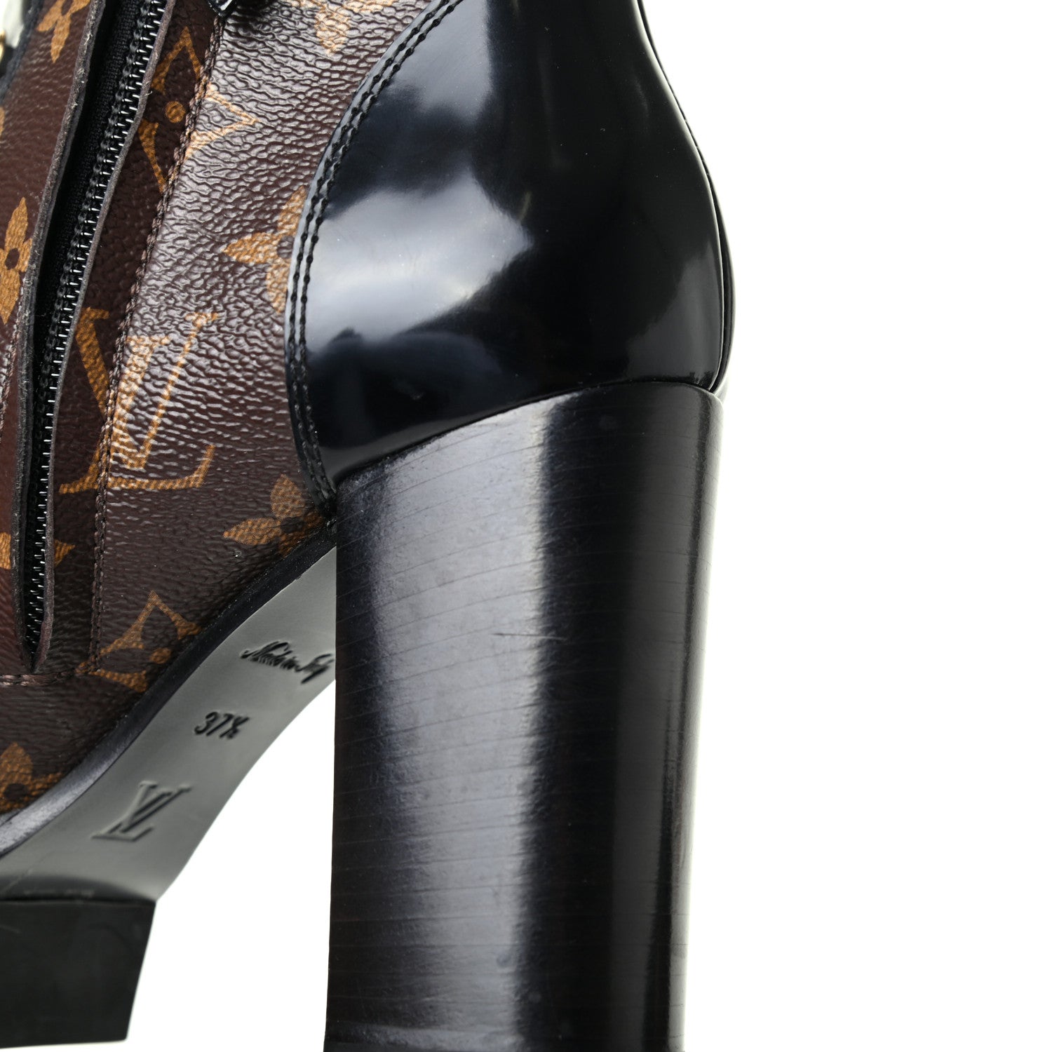 Louis Vuitton Patent Calfskin Monogram Star Trail Ankle Boots 37.5 Black 9 of 10