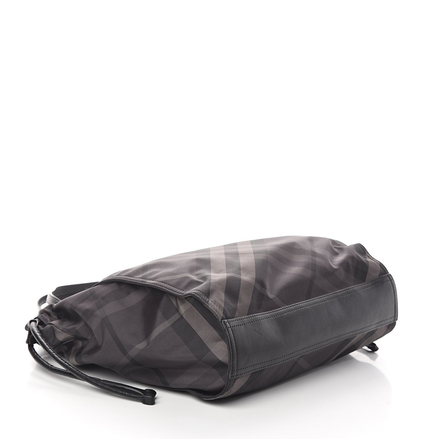 Burberry Nylon Check Small Buckleigh Packable Tote Charcoal 3 of 8