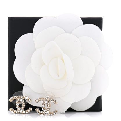 Chanel Crystal CC Earrings Gold 5 of 5