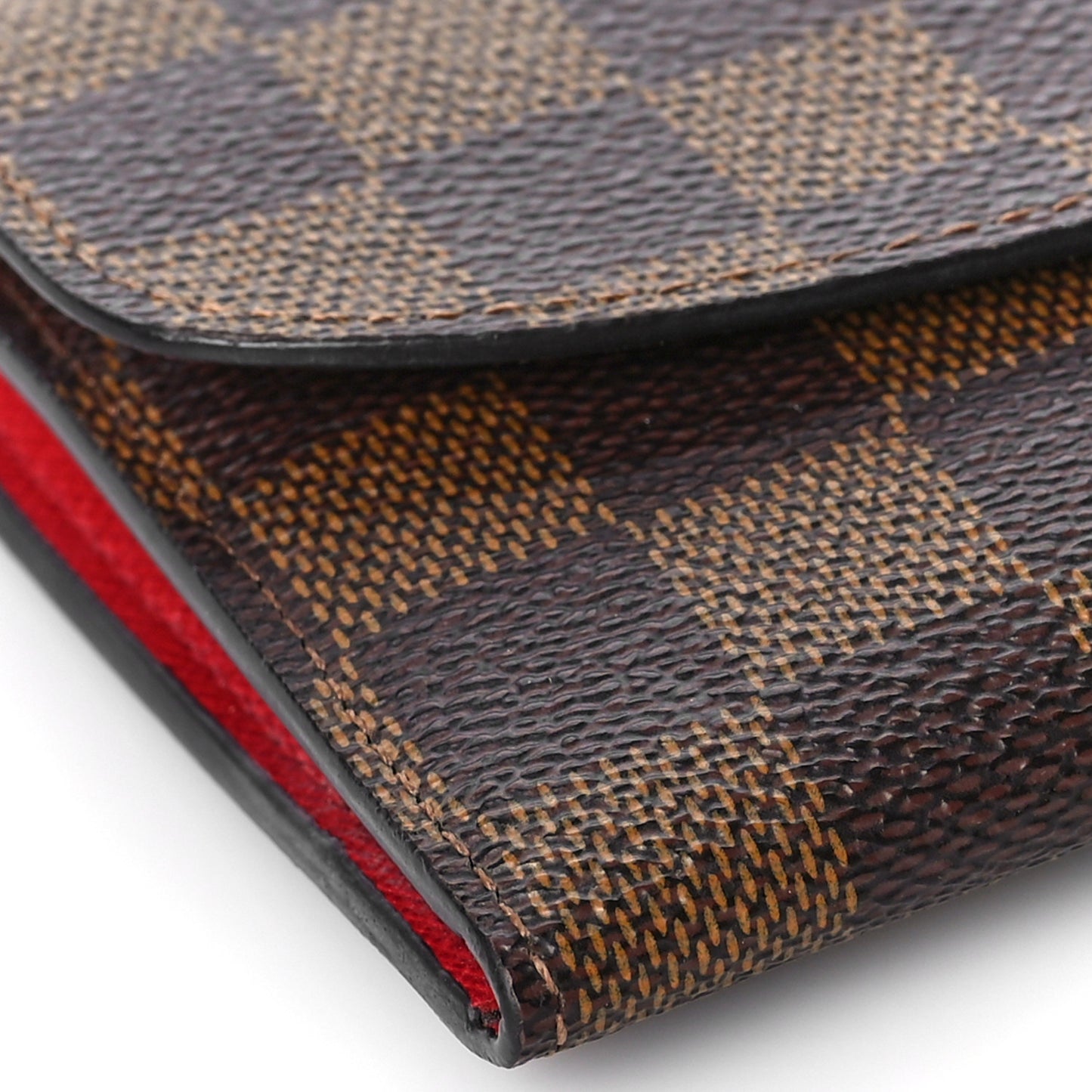 Damier Ebene Emilie Wallet Red