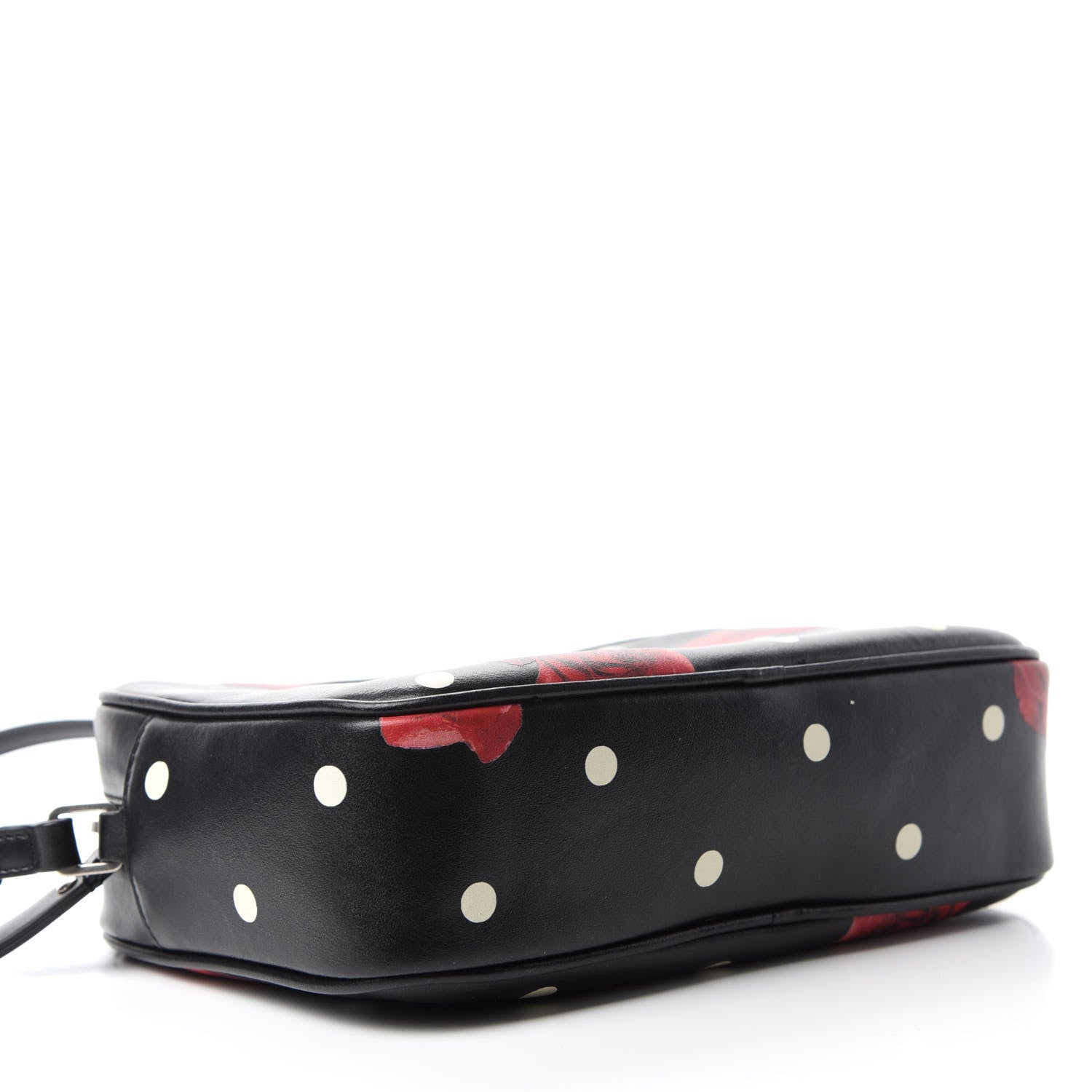 Saint Laurent Calfskin Rose Print Monogram Lou Camera Bag Black 4 of 10