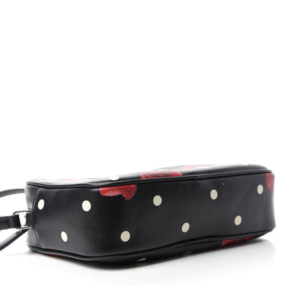 Saint Laurent Calfskin Rose Print Monogram Lou Camera Bag Black 4 of 10