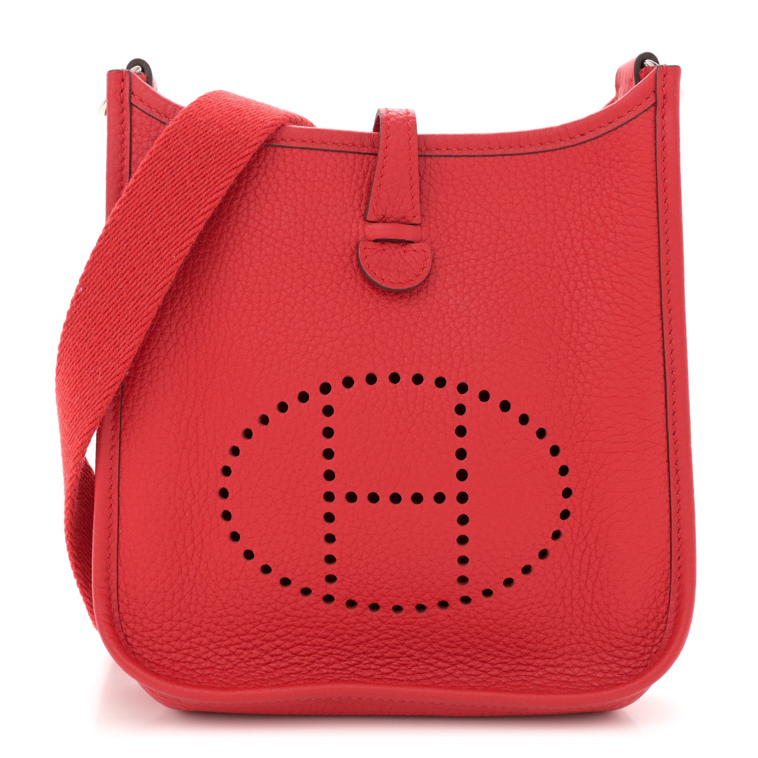 Hermes Taurillon Clemence Evelyne TPM Rouge Casaque 1 of 12