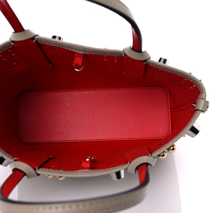 Christian Louboutin Calfskin Empire Spike Studded Mini East West Cabata Tote Feve 5 of 13