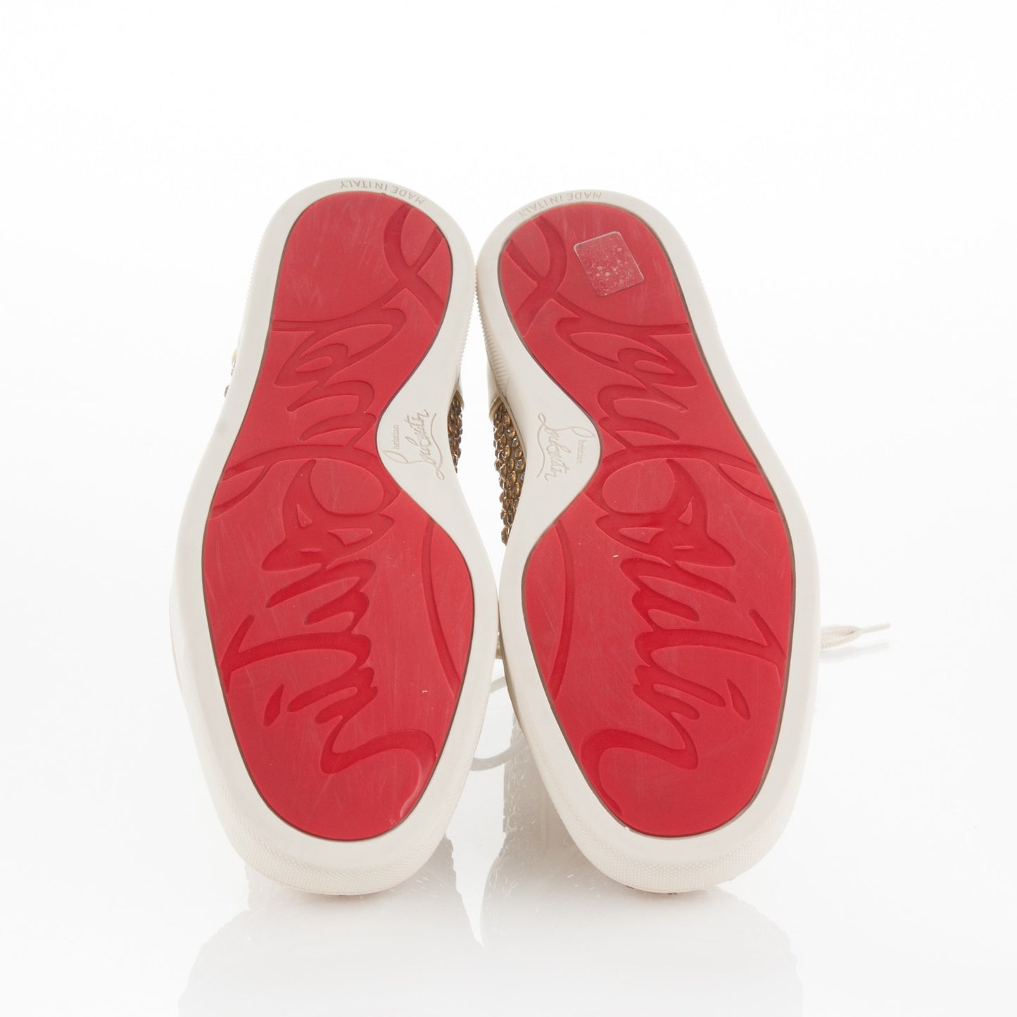 Strass Louis Flat Sneakers 38 Off White Gold