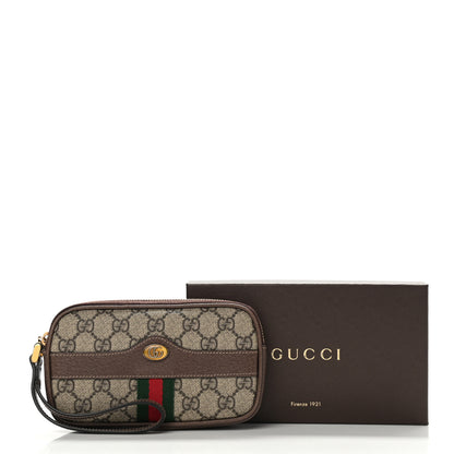 Gucci GG Supreme Monogram Ophidia Phone Case Wristlet Brown 9 of 9