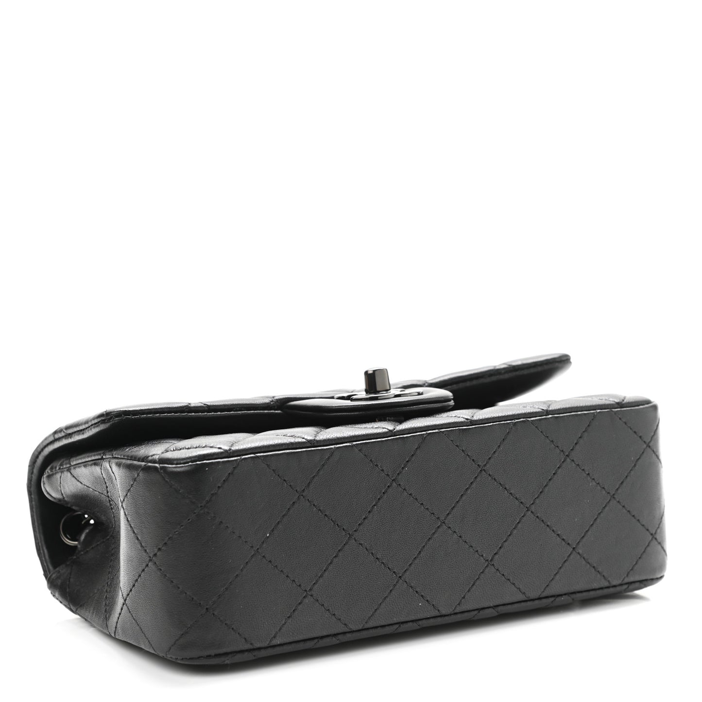 Lambskin Quilted Mini Rectangular Flap So Black