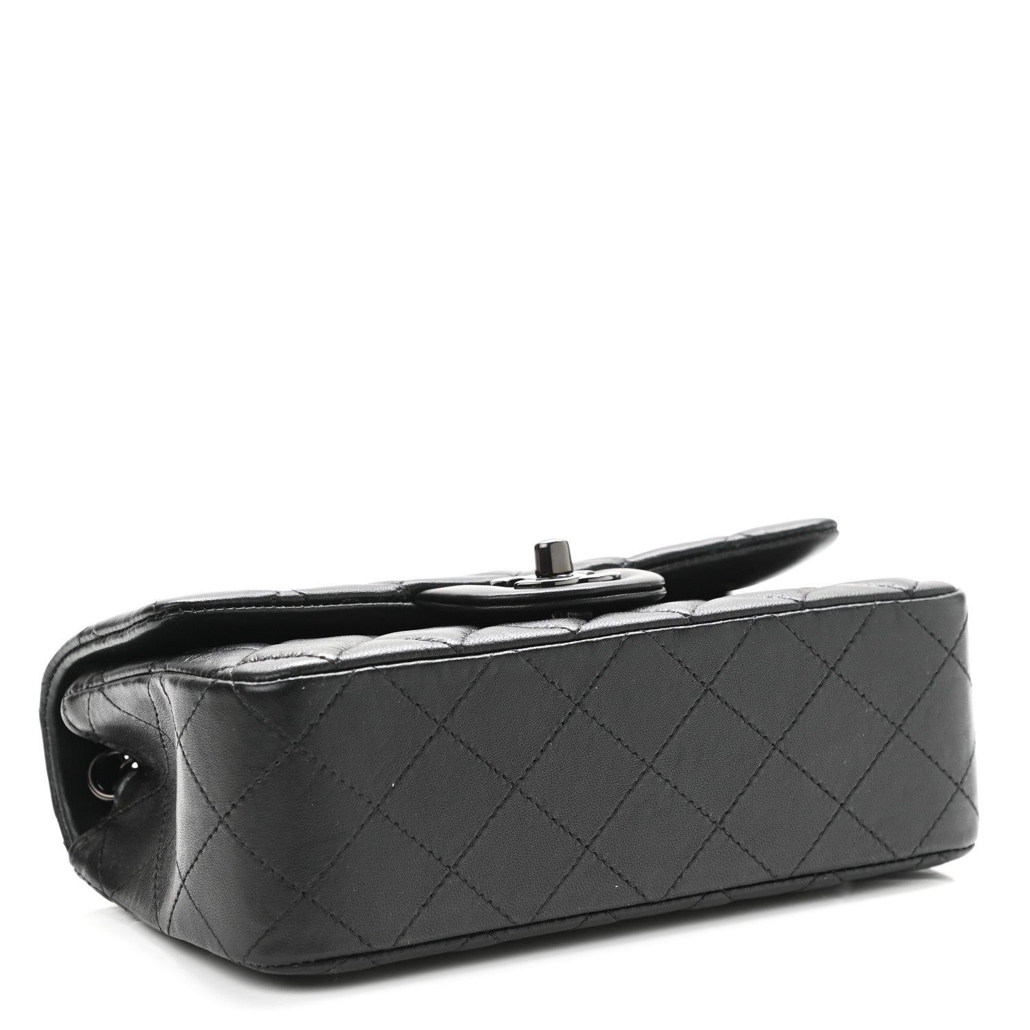Chanel Lambskin Quilted Mini Rectangular Flap So Black 4 of 10