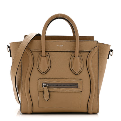 Celine Drummed Calfskin Nano Luggage Dune 1 of 11