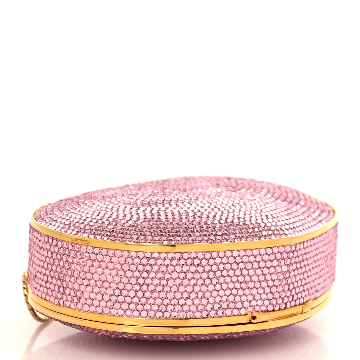 Swarovski Crystal Heart Minaudiere Clutch Pink Gold