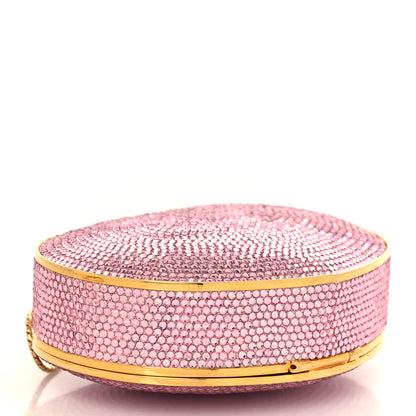 Judith Leiber Swarovski Crystal Heart Minaudiere Clutch Pink Gold 4 of 9