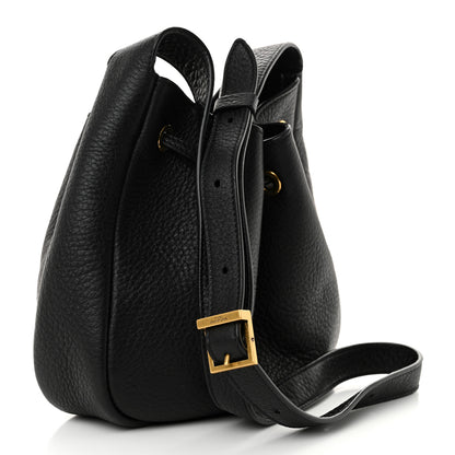 Saint Laurent Grained Calfskin Paris VII Mini Flat Hobo Black 3 of 11
