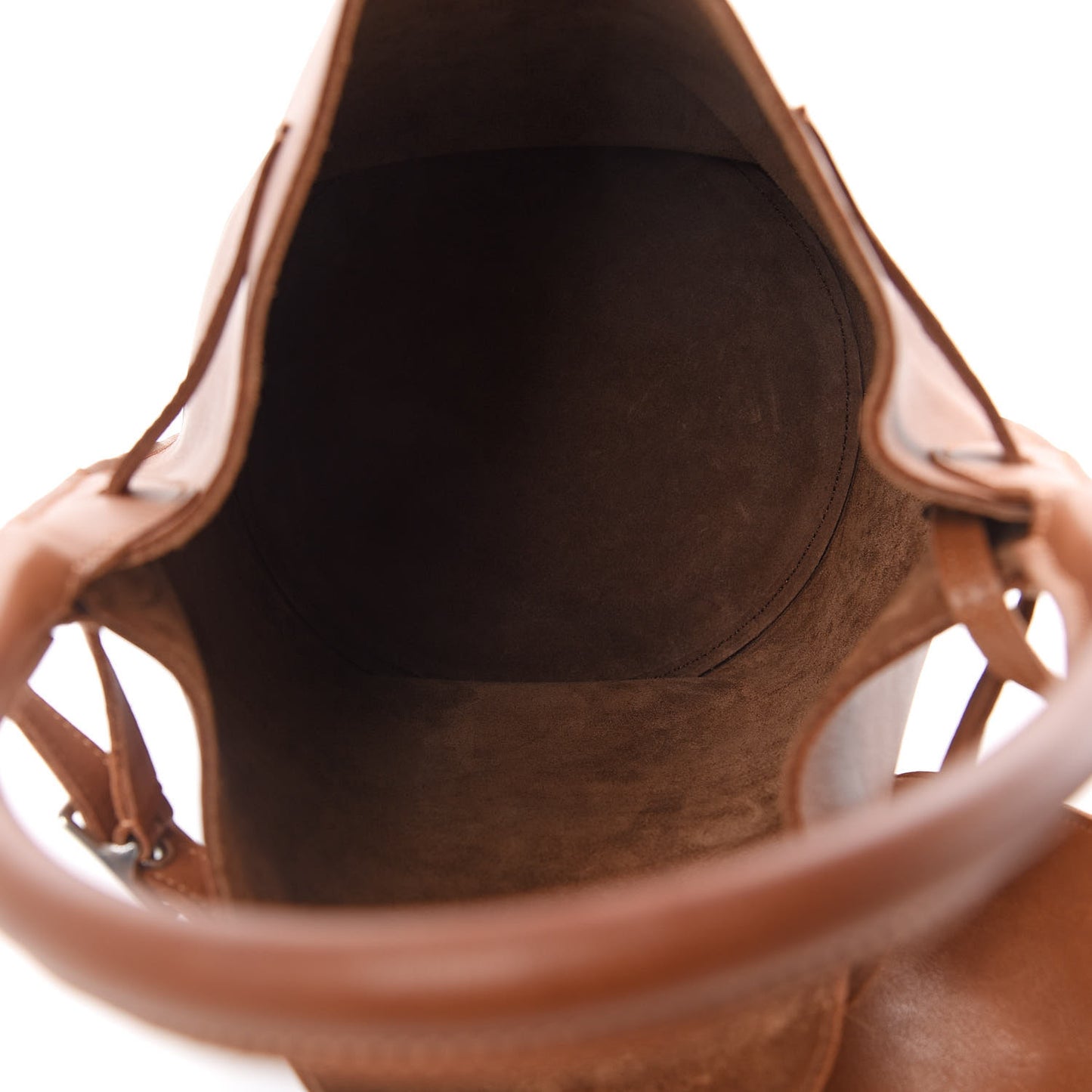 Soft Bare Calfskin Big Bag Bucket Tan