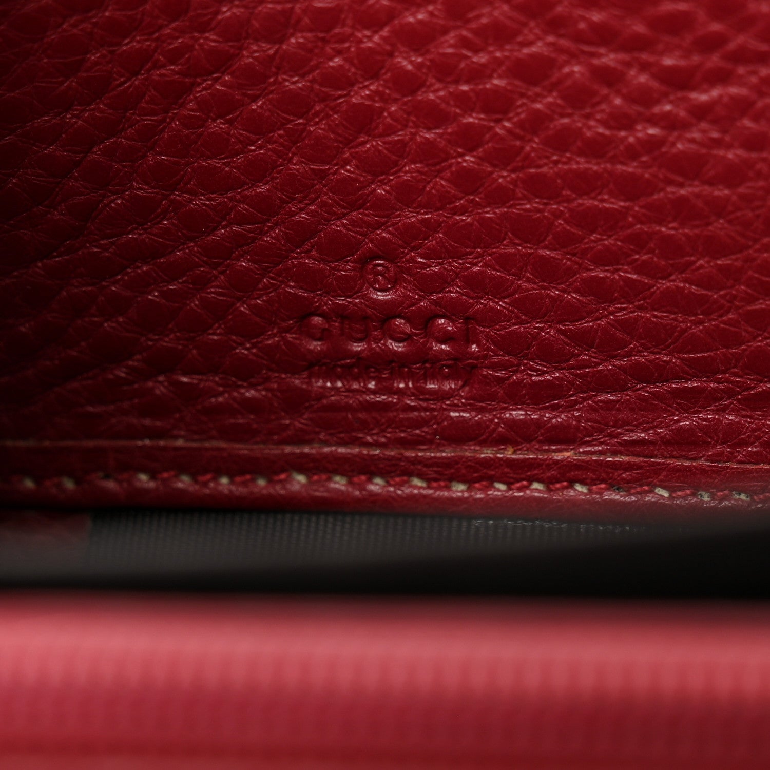 Gucci Pebbled Calfskin Studded Soho Zip Around Wallet Soft Burgundy 6 of 12