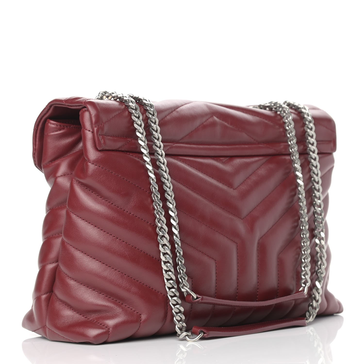 Saint Laurent Calfskin Y Quilted Monogram Medium Loulou Chain Satchel Palissandre 2 of 13