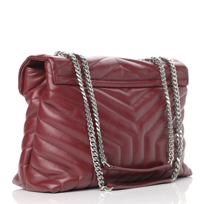 Saint Laurent Calfskin Y Quilted Monogram Medium Loulou Chain Satchel Palissandre 2 of 13
