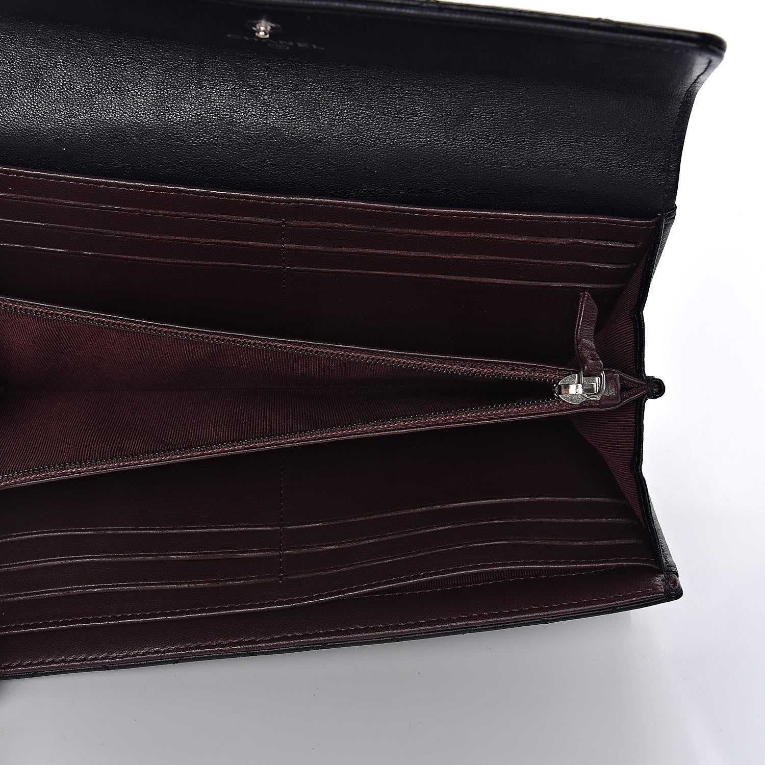 Chanel Lambskin Quilted Large Gusset Flap Wallet Black 5 of 12