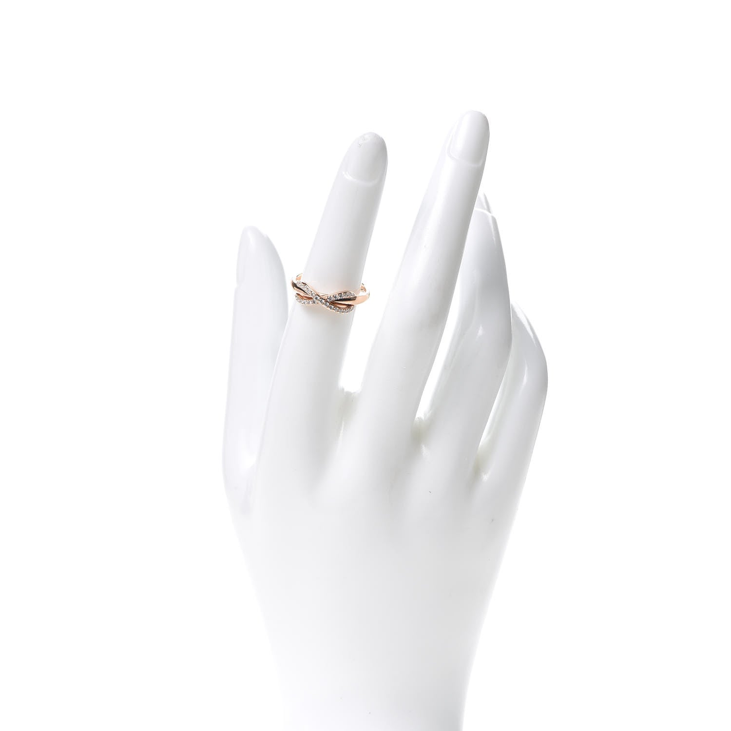 Tiffany 18K Rose Gold Diamond Infinity Ring 50 5.25 2 of 5