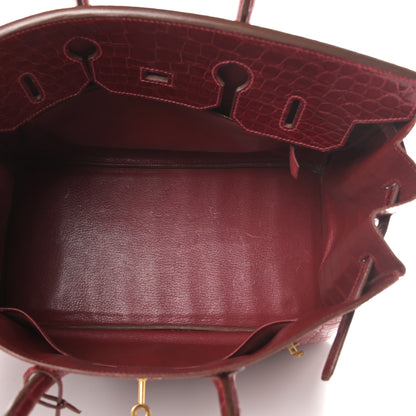 Hermes Shiny Alligator Birkin 35 Rouge Vif 13 of 38