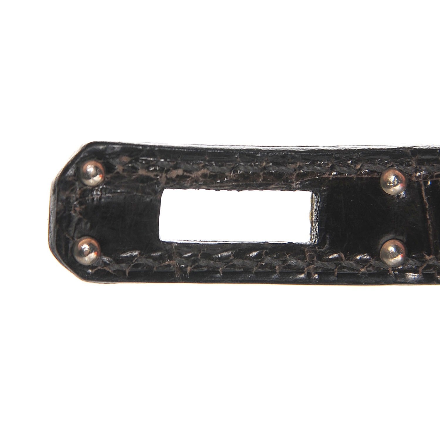Hermes Shiny Niloticus Crocodile Kelly Sellier 25 Graphite 16 of 27