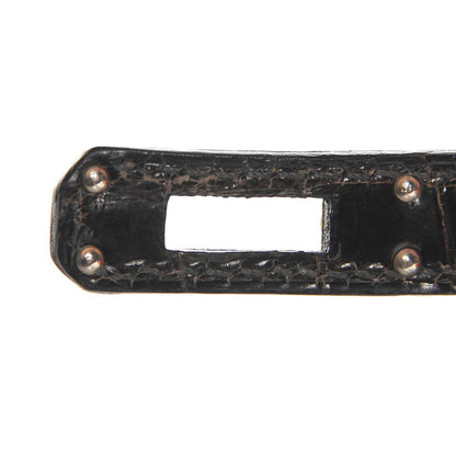 Hermes Shiny Niloticus Crocodile Kelly Sellier 25 Graphite 16 of 27