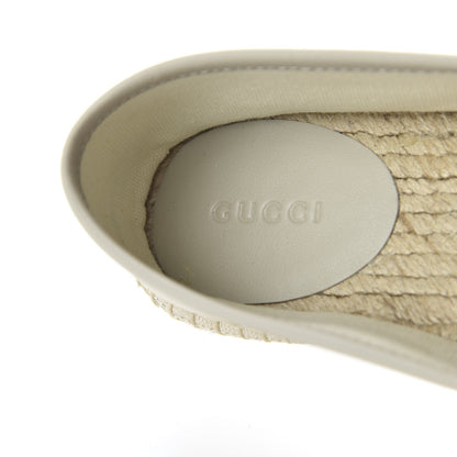 Gucci Washed Cotton Miro Soft Calfskin GG Monogram Espadrilles 35 White Mystic White 7 of 10