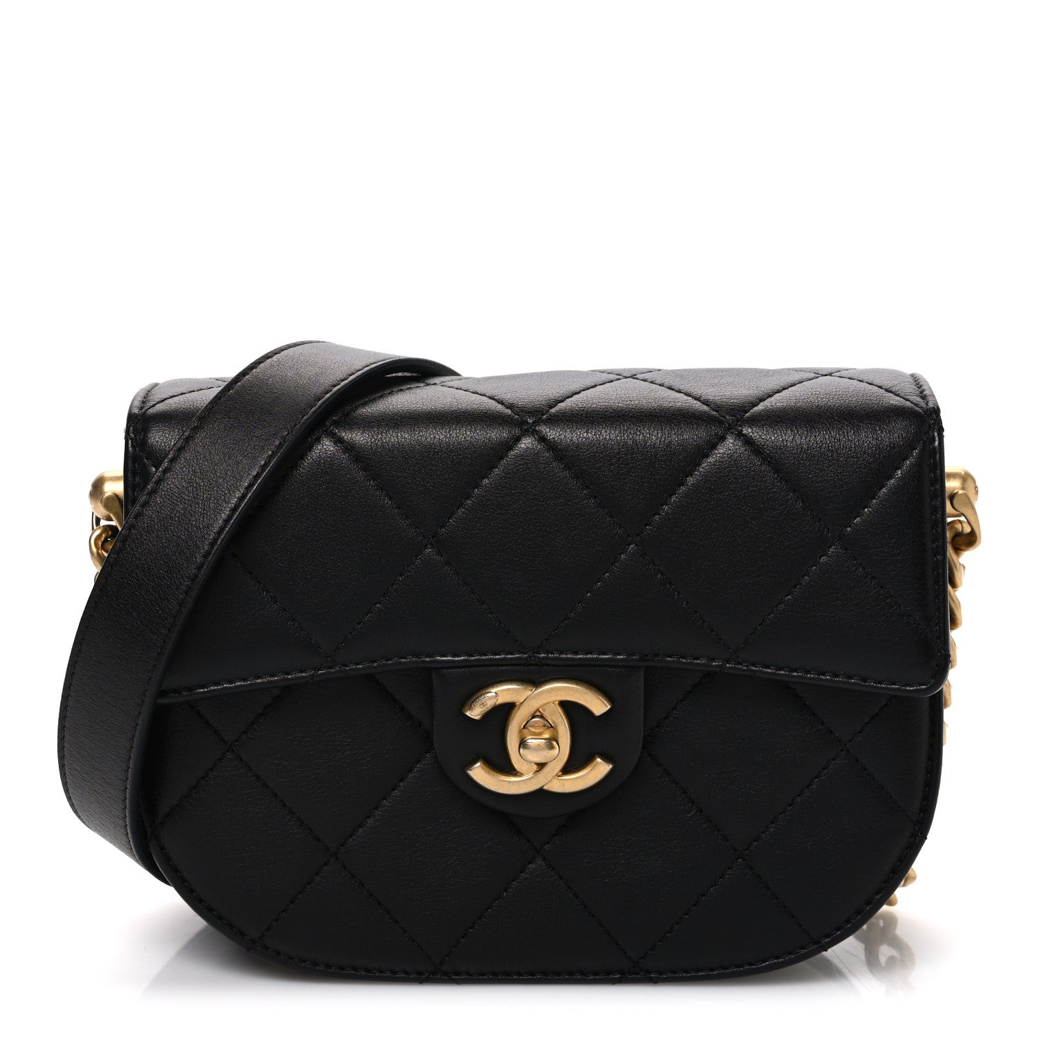 Chanel Calfskin Quilted Moon Messenger Black 1 of 9