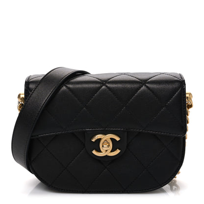 Chanel Calfskin Quilted Moon Messenger Black 1 of 9