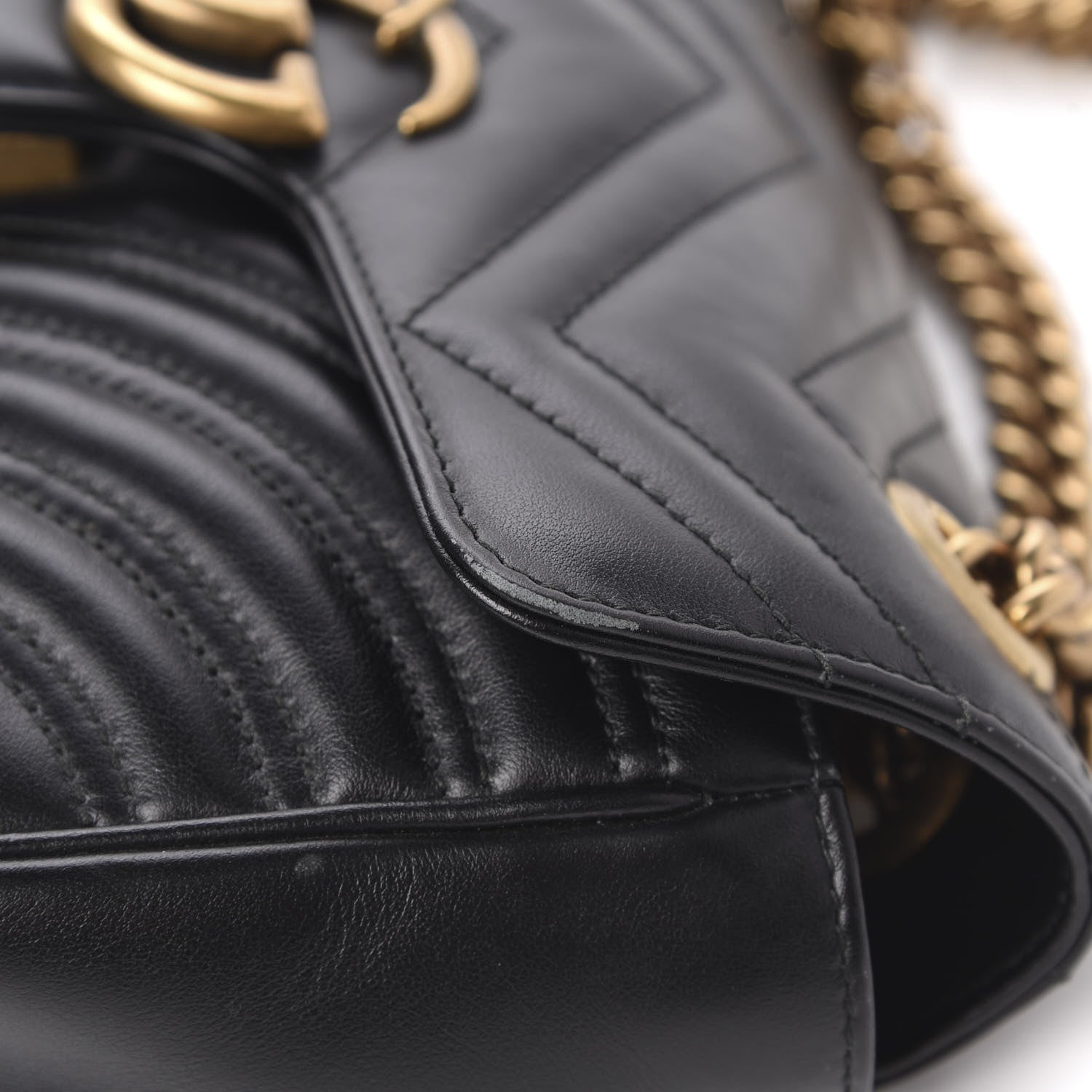 Gucci Calfskin Matelasse Mini GG Marmont Shoulder Bag Black 14 of 14