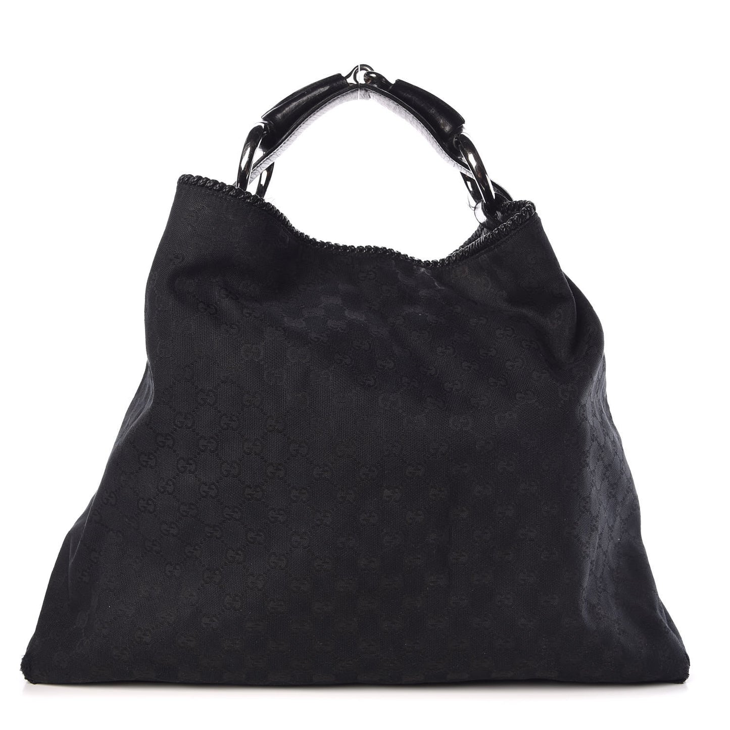 Monogram Large Horsebit Chain Hobo Black