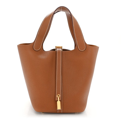 Hermes Taurillon Clemence Picotin Lock 18 PM Gold 1 of 11