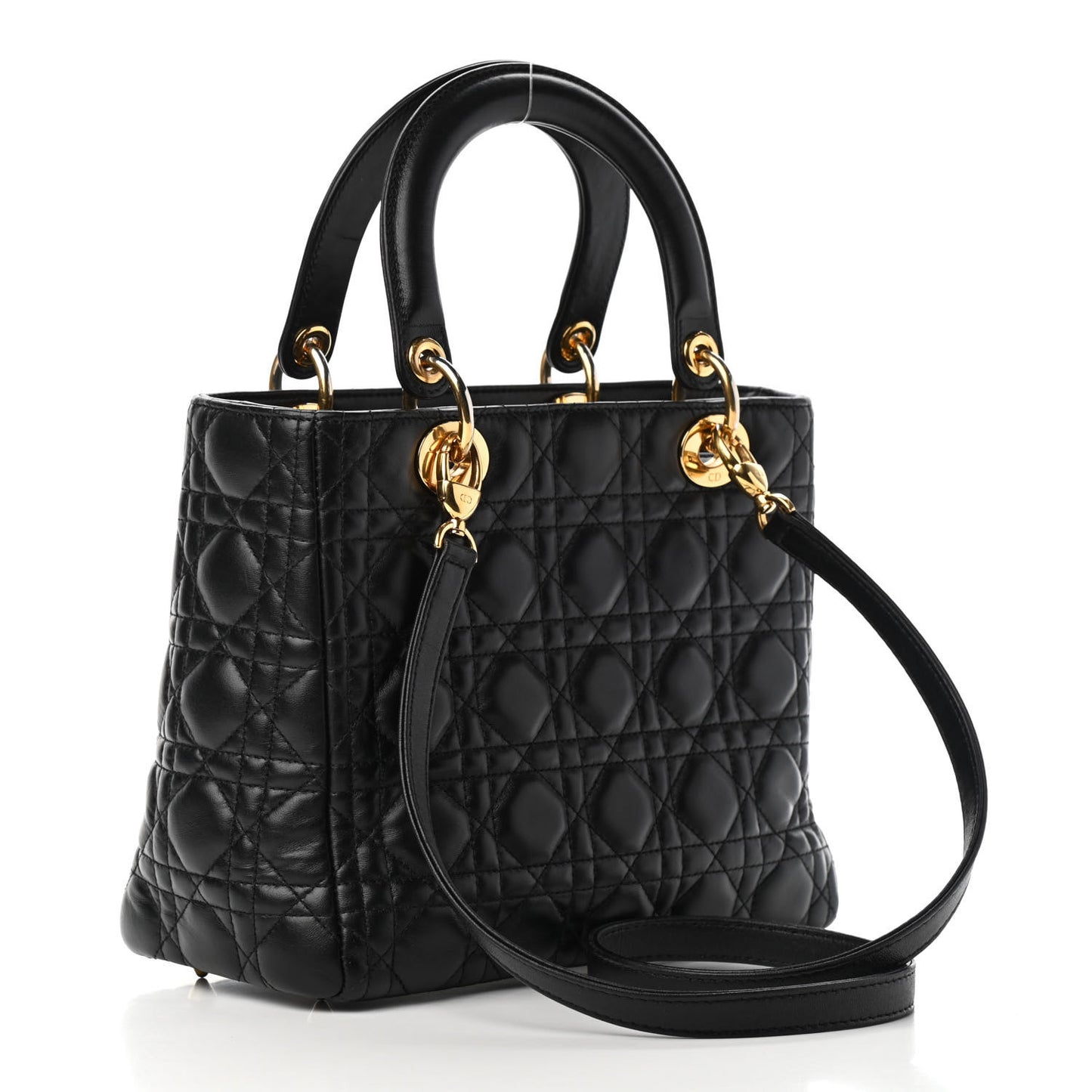 Lambskin Cannage Medium Lady Dior Black