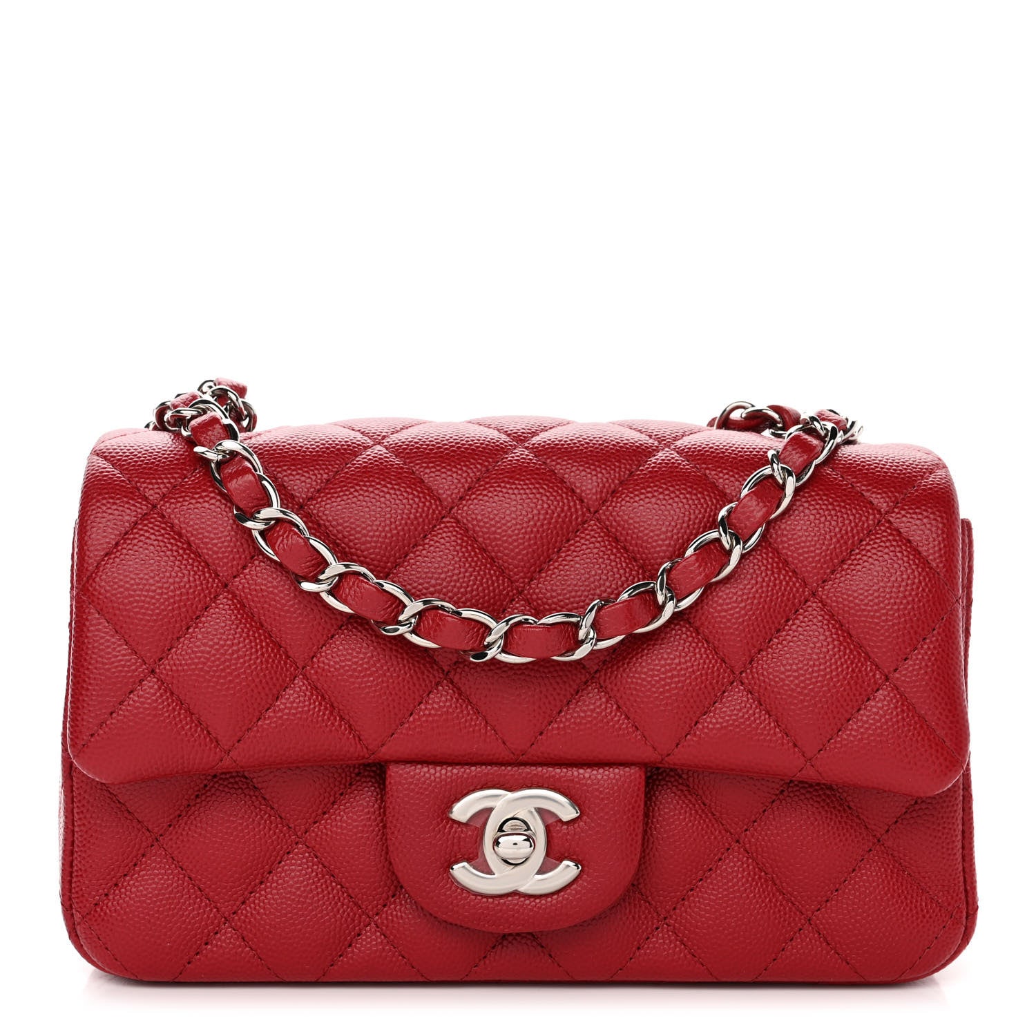 Chanel Caviar Quilted Mini Rectangular Flap Red 1 of 10