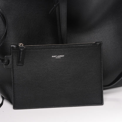 Saint Laurent Calfskin Large Fringe Shopping Tote Black 6 of 8