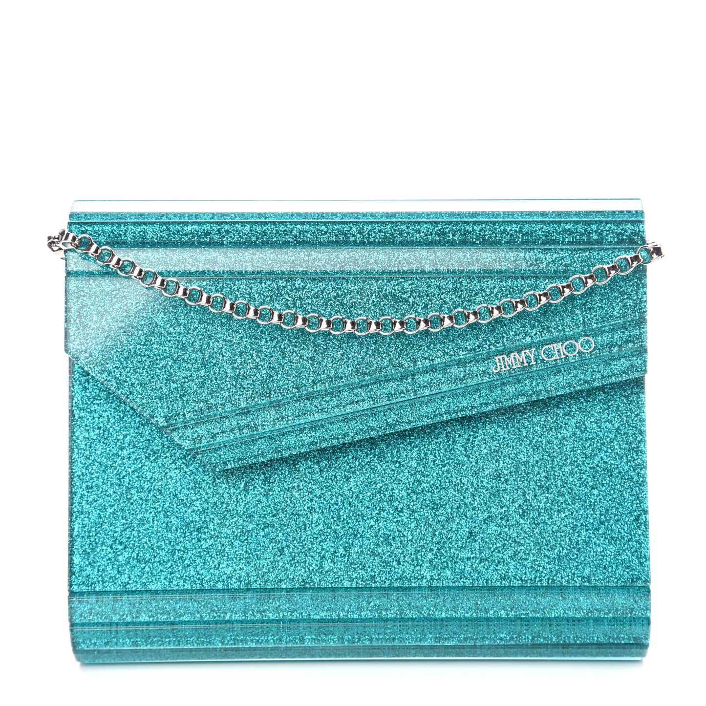 Acrylic Glitter Candy Clutch Turquoise
