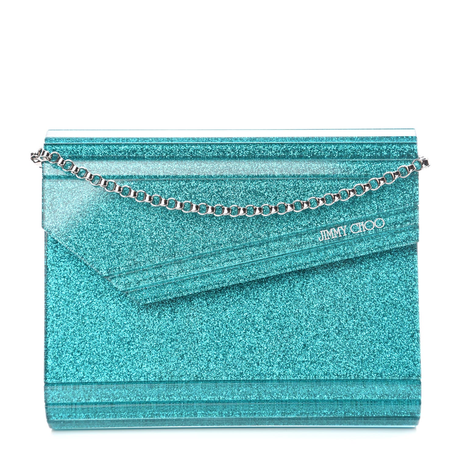 Jimmy Choo Acrylic Glitter Candy Clutch Turquoise 1 of 8