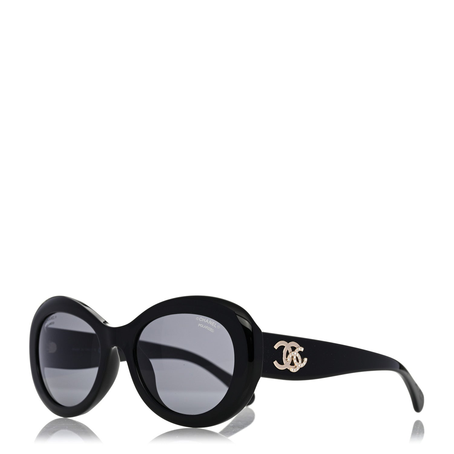 Chanel Acetate Polarized Oval CC Sunglasses 5469-B-A 1 of 8